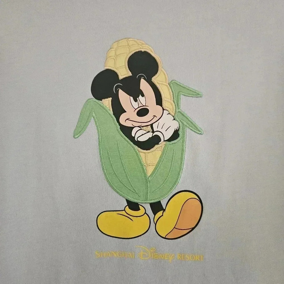 NWT Shanghai Disneyland Resort Mickey Mouse in Corn Costume T-Shirt Medium - Picture 3 of 7